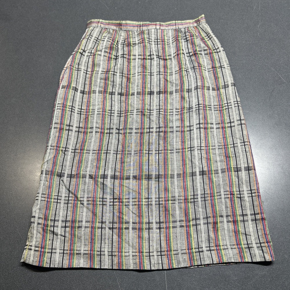 Vintage D'allaird's Plaid Skirt 12 Career 80's Multicolor Retro Office Church